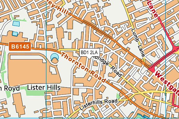 BD1 2LA map - OS VectorMap District (Ordnance Survey)