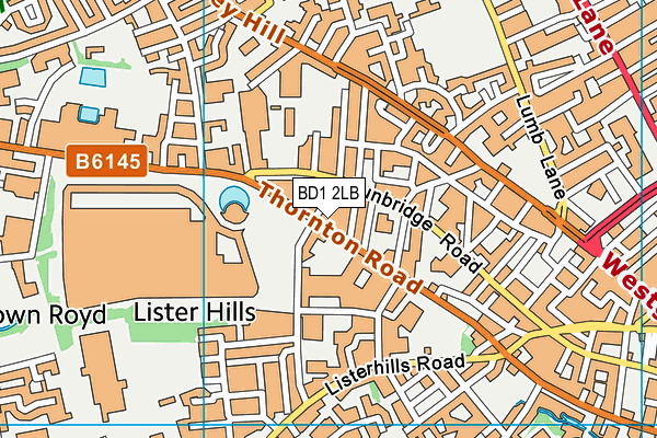 BD1 2LB map - OS VectorMap District (Ordnance Survey)