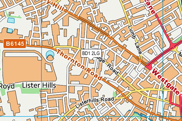 BD1 2LG map - OS VectorMap District (Ordnance Survey)