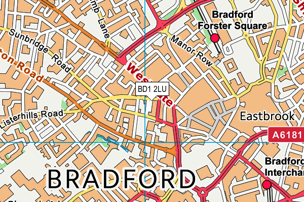 BD1 2LU map - OS VectorMap District (Ordnance Survey)