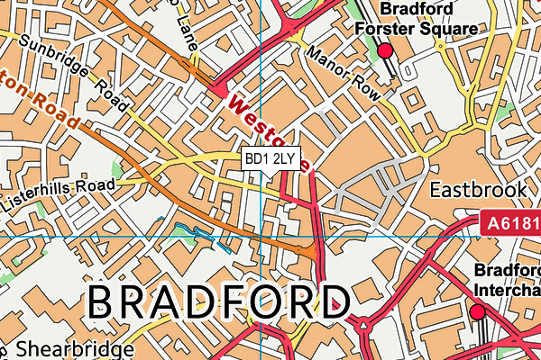 BD1 2LY map - OS VectorMap District (Ordnance Survey)