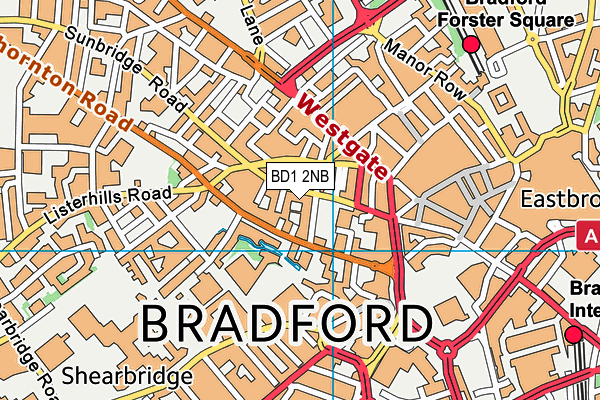 BD1 2NB map - OS VectorMap District (Ordnance Survey)