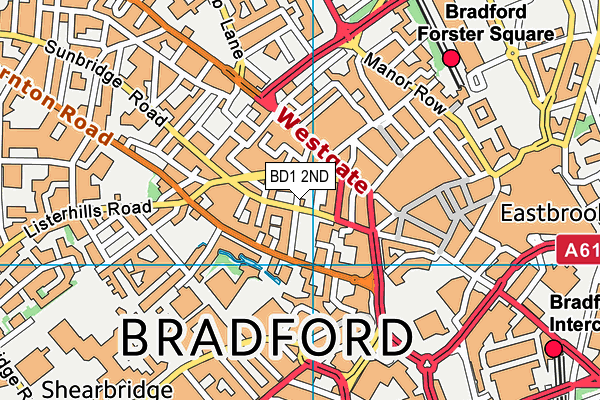 BD1 2ND map - OS VectorMap District (Ordnance Survey)