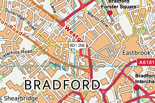 BD1 2NE map - OS VectorMap District (Ordnance Survey)