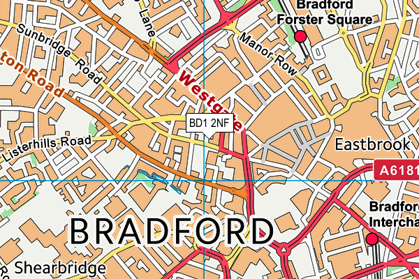 BD1 2NF map - OS VectorMap District (Ordnance Survey)