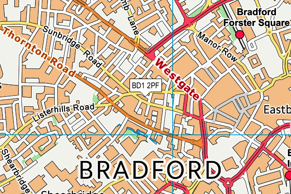 BD1 2PF map - OS VectorMap District (Ordnance Survey)