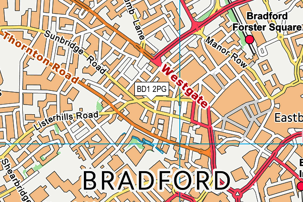 BD1 2PG map - OS VectorMap District (Ordnance Survey)