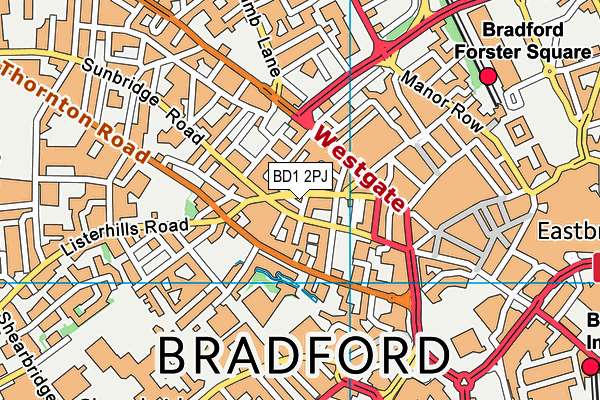 BD1 2PJ map - OS VectorMap District (Ordnance Survey)