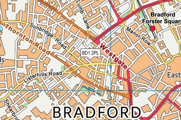 BD1 2PL map - OS VectorMap District (Ordnance Survey)