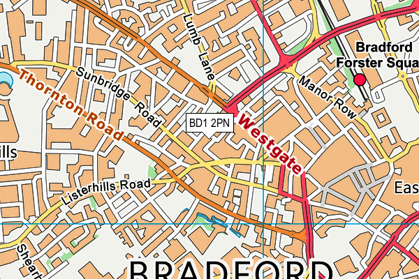 BD1 2PN map - OS VectorMap District (Ordnance Survey)