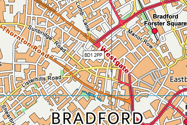 BD1 2PP map - OS VectorMap District (Ordnance Survey)