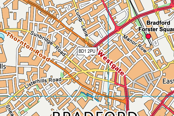 BD1 2PU map - OS VectorMap District (Ordnance Survey)