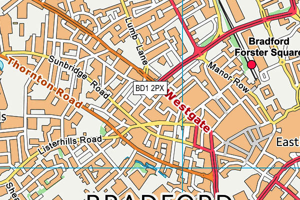 BD1 2PX map - OS VectorMap District (Ordnance Survey)