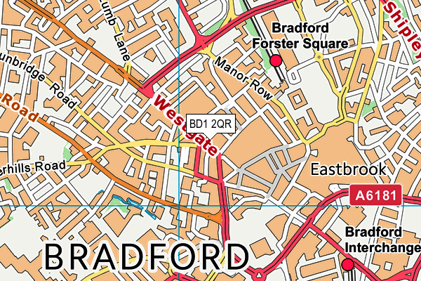 BD1 2QR map - OS VectorMap District (Ordnance Survey)