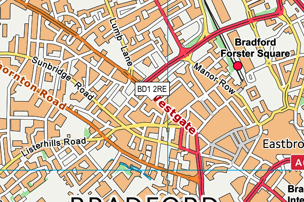 BD1 2RE map - OS VectorMap District (Ordnance Survey)