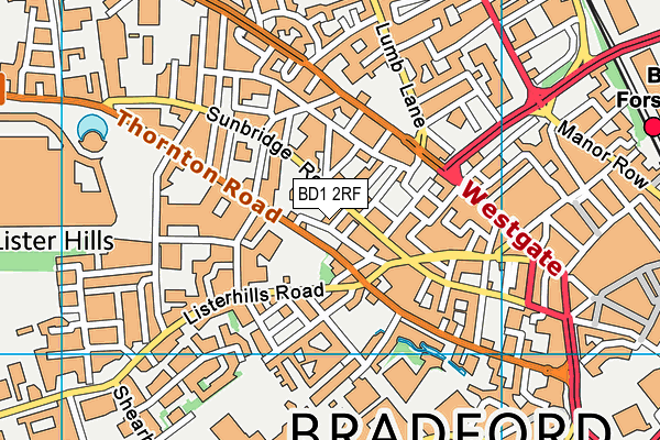 BD1 2RF map - OS VectorMap District (Ordnance Survey)