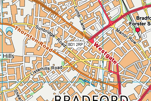 BD1 2RP map - OS VectorMap District (Ordnance Survey)