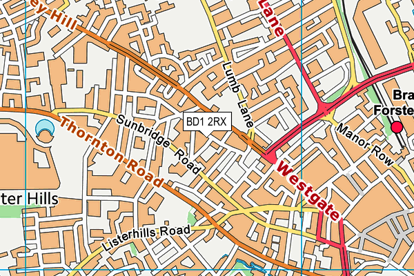 BD1 2RX map - OS VectorMap District (Ordnance Survey)