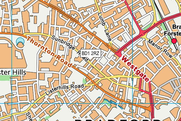 BD1 2RZ map - OS VectorMap District (Ordnance Survey)