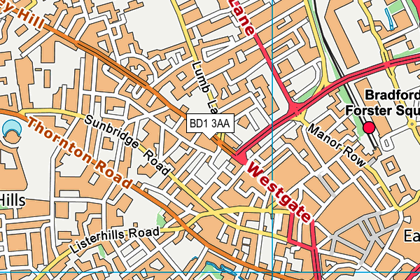 BD1 3AA map - OS VectorMap District (Ordnance Survey)