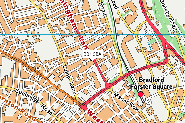 BD1 3BA map - OS VectorMap District (Ordnance Survey)