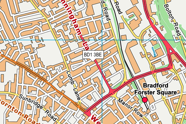 BD1 3BE map - OS VectorMap District (Ordnance Survey)