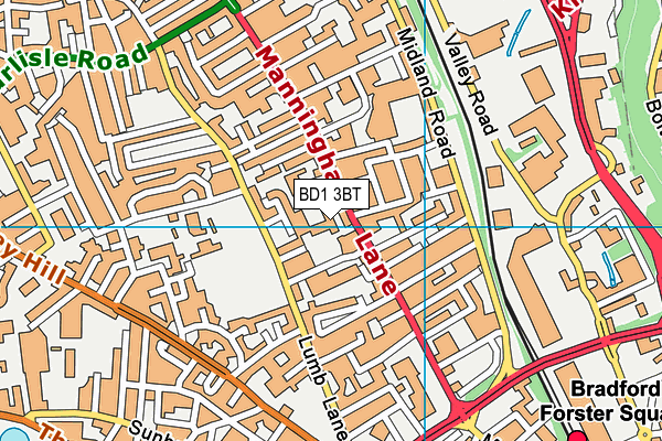 BD1 3BT map - OS VectorMap District (Ordnance Survey)