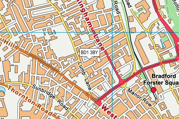 BD1 3BY map - OS VectorMap District (Ordnance Survey)