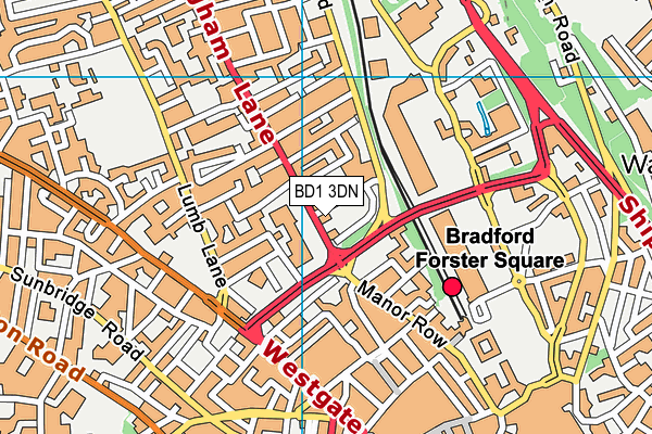 BD1 3DN map - OS VectorMap District (Ordnance Survey)