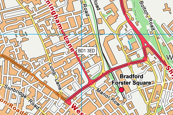 BD1 3ED map - OS VectorMap District (Ordnance Survey)
