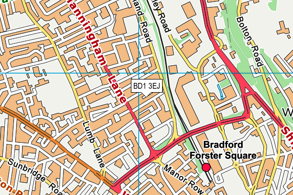 BD1 3EJ map - OS VectorMap District (Ordnance Survey)