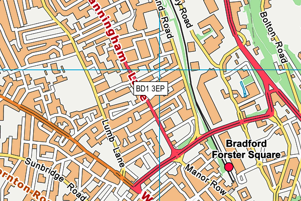 BD1 3EP map - OS VectorMap District (Ordnance Survey)