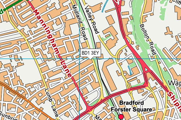 BD1 3EY map - OS VectorMap District (Ordnance Survey)