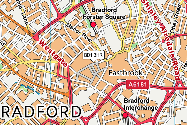 BD1 3HR map - OS VectorMap District (Ordnance Survey)