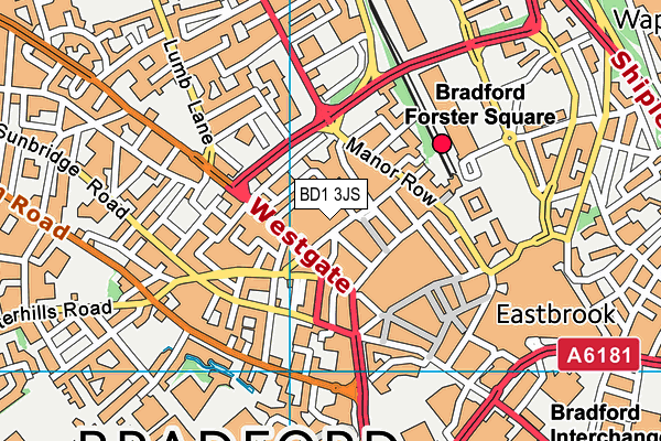 BD1 3JS map - OS VectorMap District (Ordnance Survey)