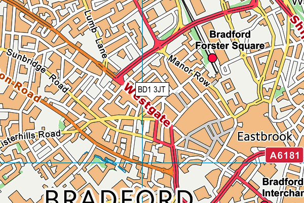 BD1 3JT map - OS VectorMap District (Ordnance Survey)