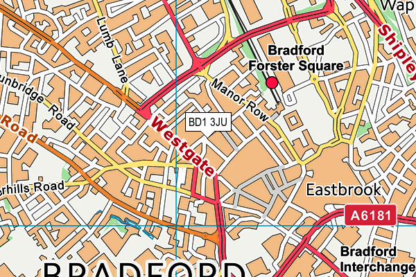 BD1 3JU map - OS VectorMap District (Ordnance Survey)