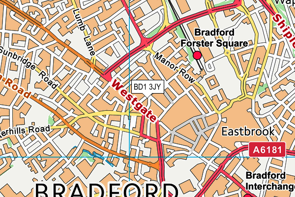 BD1 3JY map - OS VectorMap District (Ordnance Survey)
