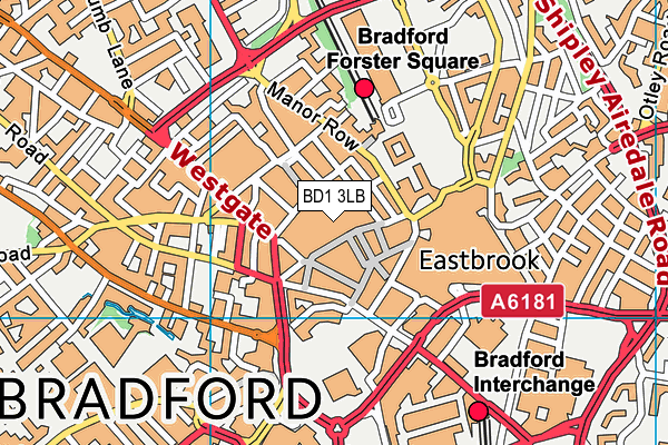 BD1 3LB map - OS VectorMap District (Ordnance Survey)