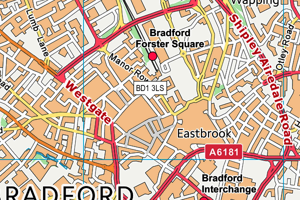 BD1 3LS map - OS VectorMap District (Ordnance Survey)