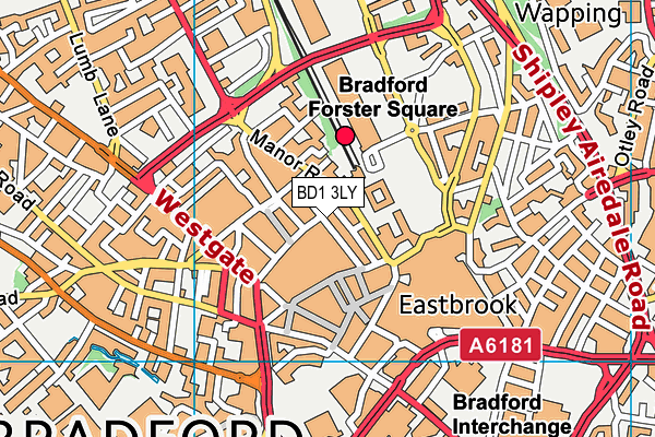 BD1 3LY map - OS VectorMap District (Ordnance Survey)