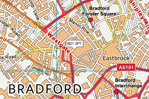 BD1 3PT map - OS VectorMap District (Ordnance Survey)