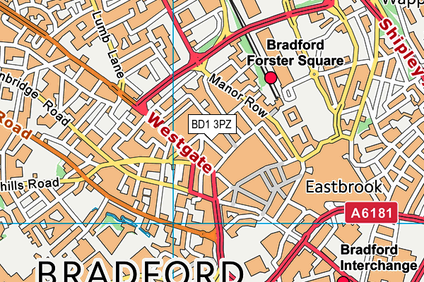 BD1 3PZ map - OS VectorMap District (Ordnance Survey)