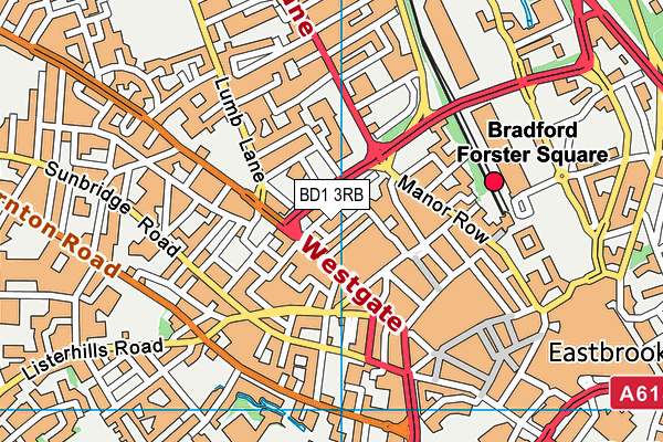 BD1 3RB map - OS VectorMap District (Ordnance Survey)