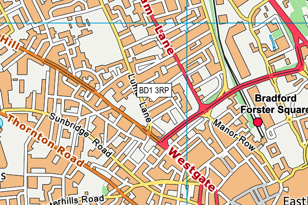 BD1 3RP map - OS VectorMap District (Ordnance Survey)