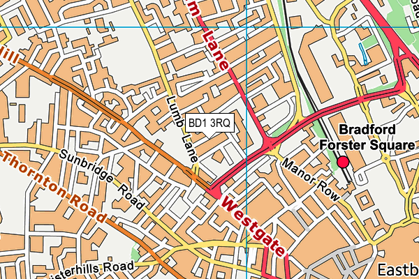 BD1 3RQ map - OS VectorMap District (Ordnance Survey)