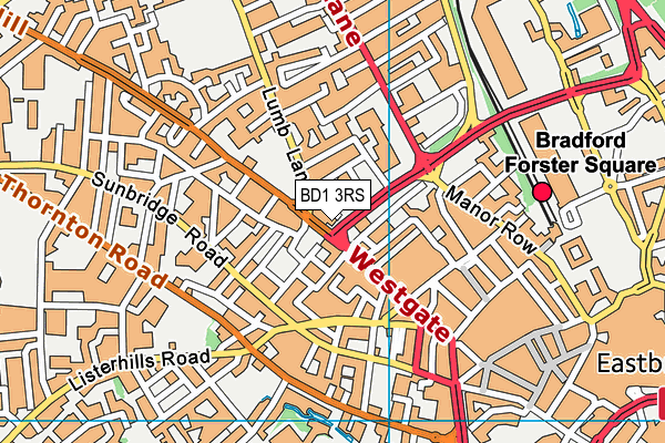 BD1 3RS map - OS VectorMap District (Ordnance Survey)