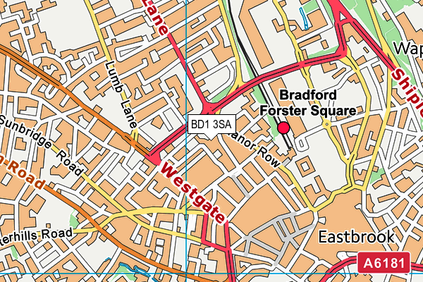 BD1 3SA map - OS VectorMap District (Ordnance Survey)