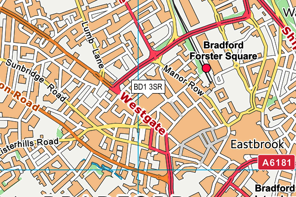 BD1 3SR map - OS VectorMap District (Ordnance Survey)