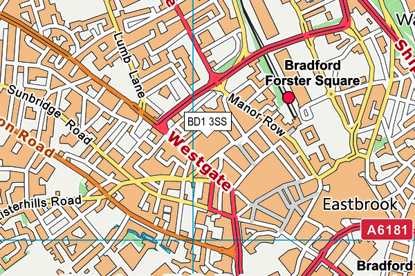 BD1 3SS map - OS VectorMap District (Ordnance Survey)